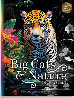 Big Cats & Nature coloring book